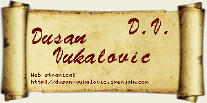Dušan Vukalović vizit kartica